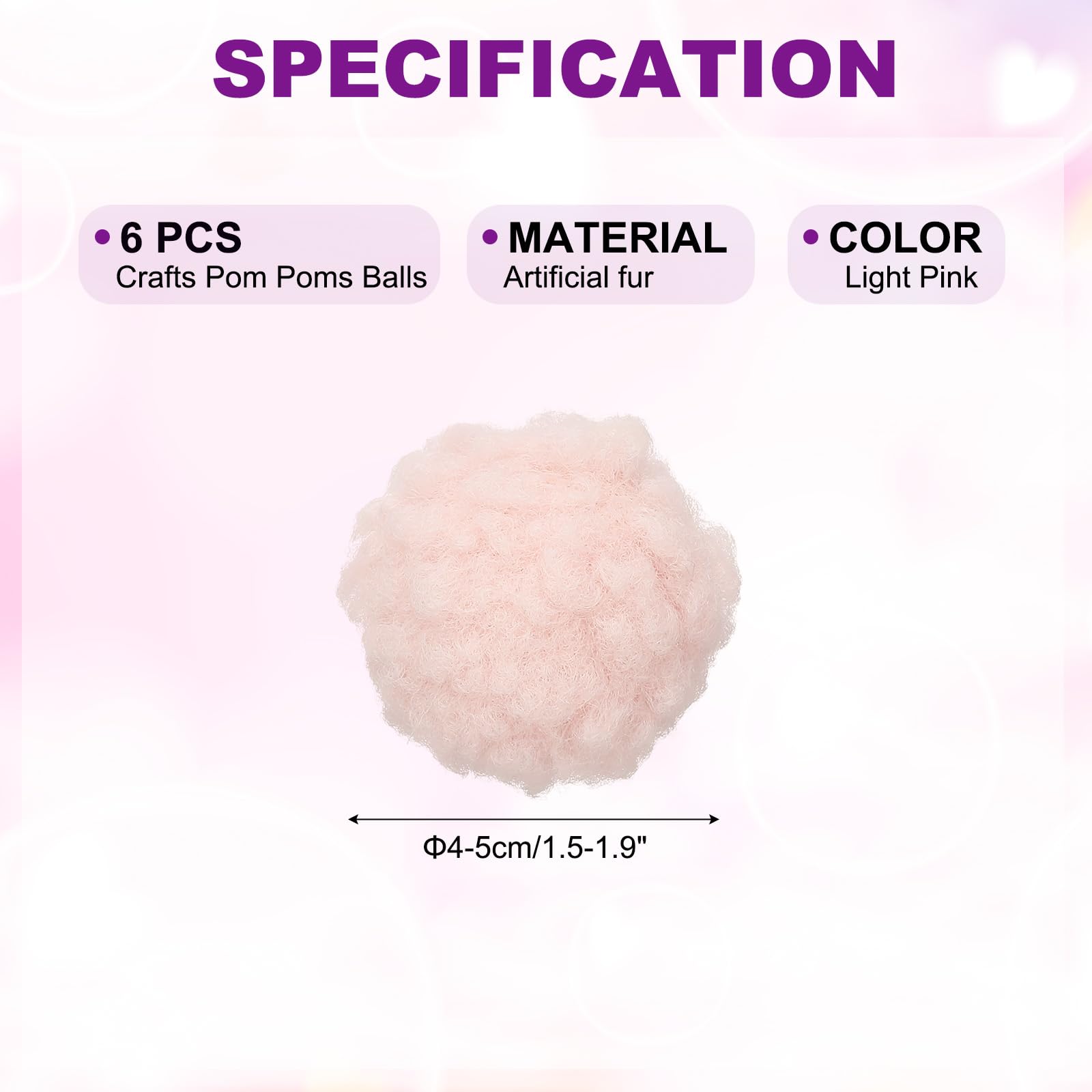 PATIKIL 6 Pcs Crafts Pom Poms Balls - Image 2