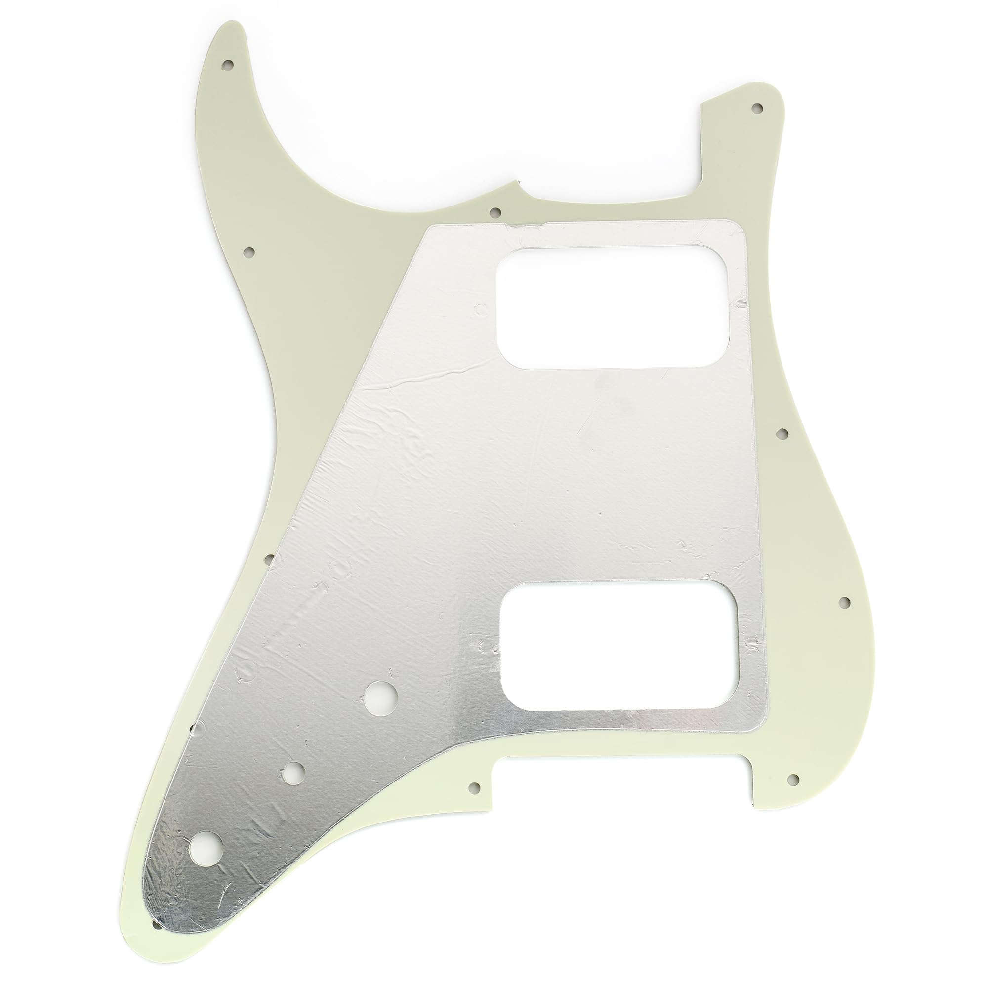 Musiclily Pro 11 Holes ST HH Guitar Pickguard with Round Corner Uncovered Humbucker 2-Pot Mini Switch Layout for Fender Squier Strat Style Electric Guitar - Image 3