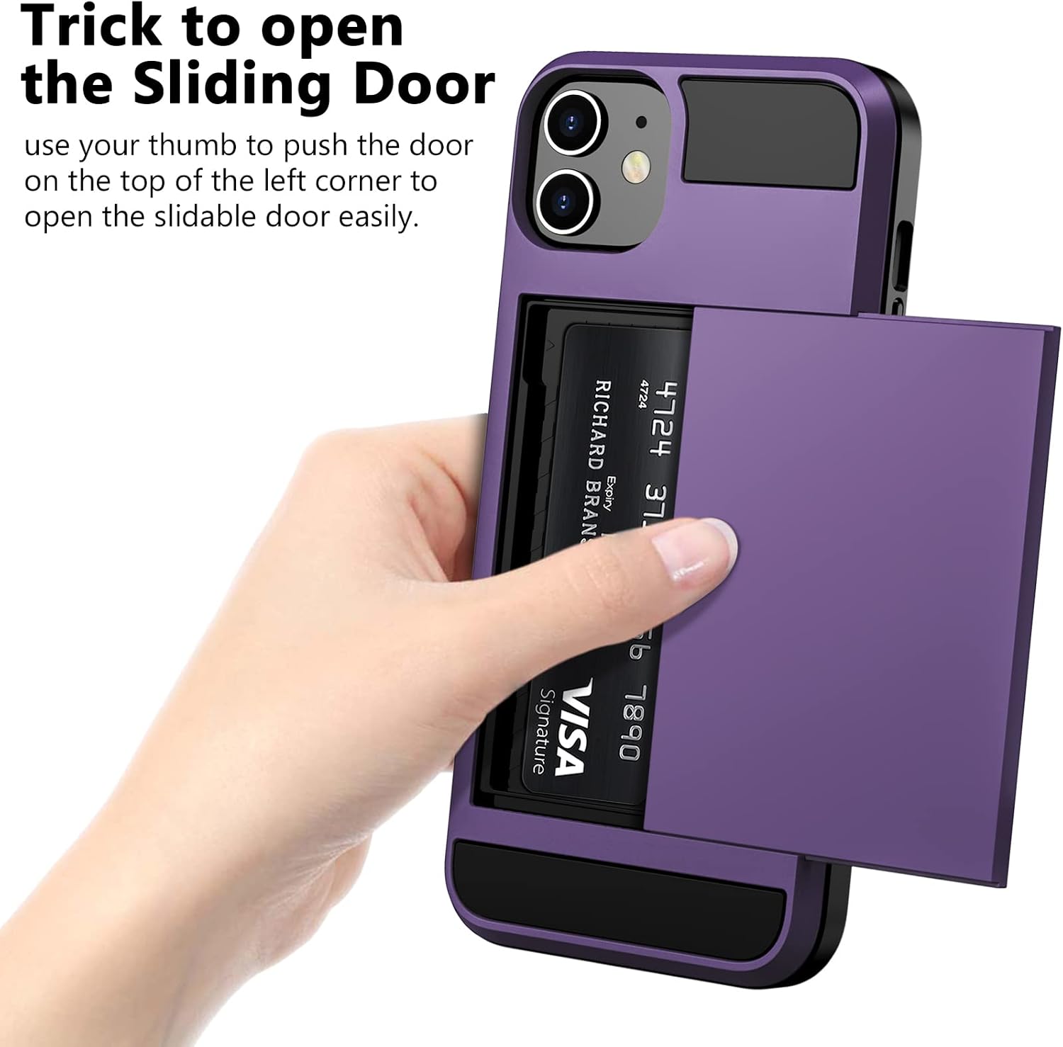 Vofolen for iPhone 11 Case Wallet with Card Holder [Max 3 Cards] image 3