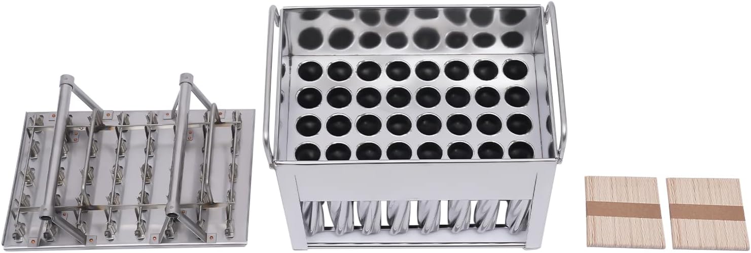 40 pcs Stainless Steel Ice Cream Sticks Molds Lolly Pop Holder Frozen Ice Cream Maker Molds DIY Mold For Making Delicious Ice Cream