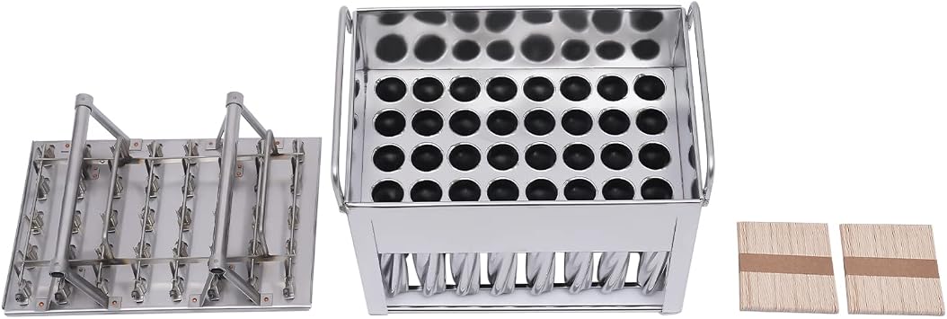40 pcs Stainless Steel Ice Cream Sticks Molds Lolly Pop Holder Frozen Ice Cream Maker Molds DIY Mold For Making Delicious Ice Cream