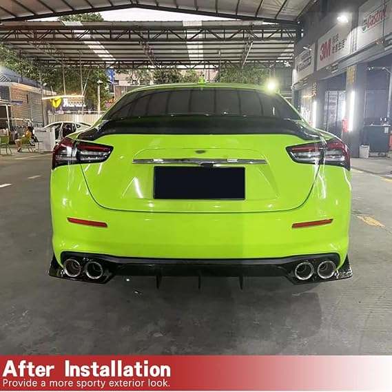 Carbon Fiber Trunk Spoiler Compatible with 2014-2024 Maserati Ghibli Trunk Lip HighKick Rear Wing Spoiler Body Kits Factory Outlet (Carbon Fiber)