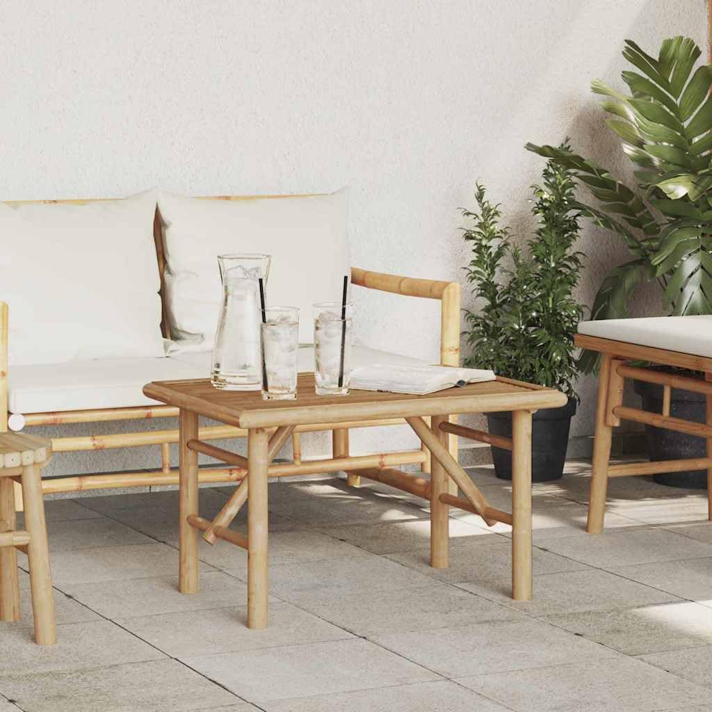 Stolik kawowy brązowy, bambusowy, 70 x 40 x 36 cm, stolik pomocniczy z półką i miejscem do przechowywania, trwały stolik do salonu, salonu i biura, nowoczesny design, łatwy montaż