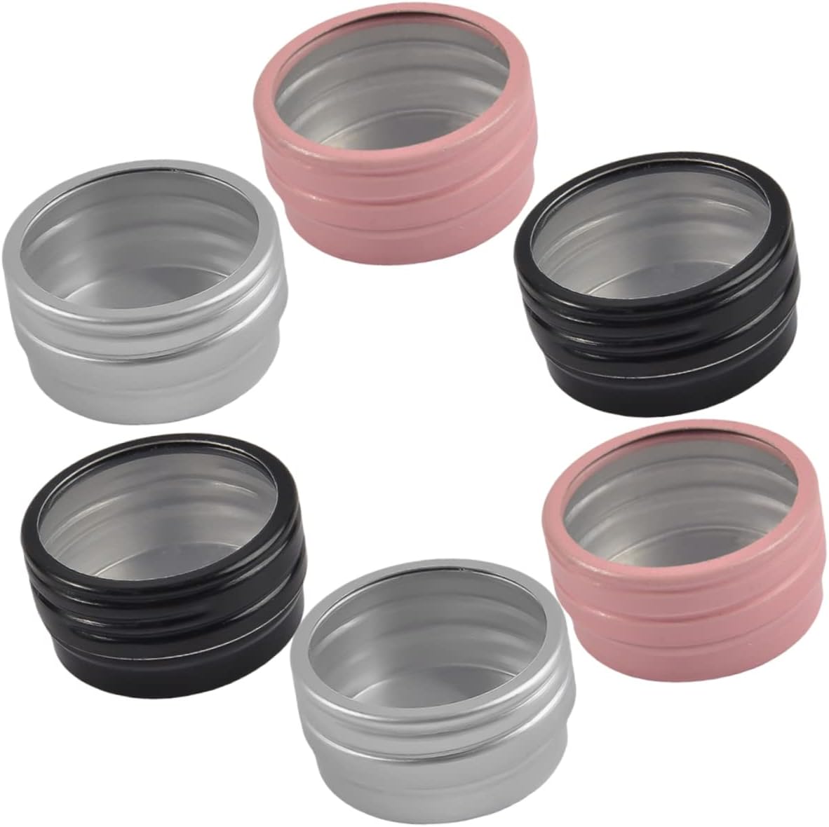 minkissy 30pcs Round Bead Storage Containers Aluminum Jewelry Organizer Box Lids for Craft Storage