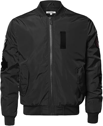 black bomber jacket mens amazon