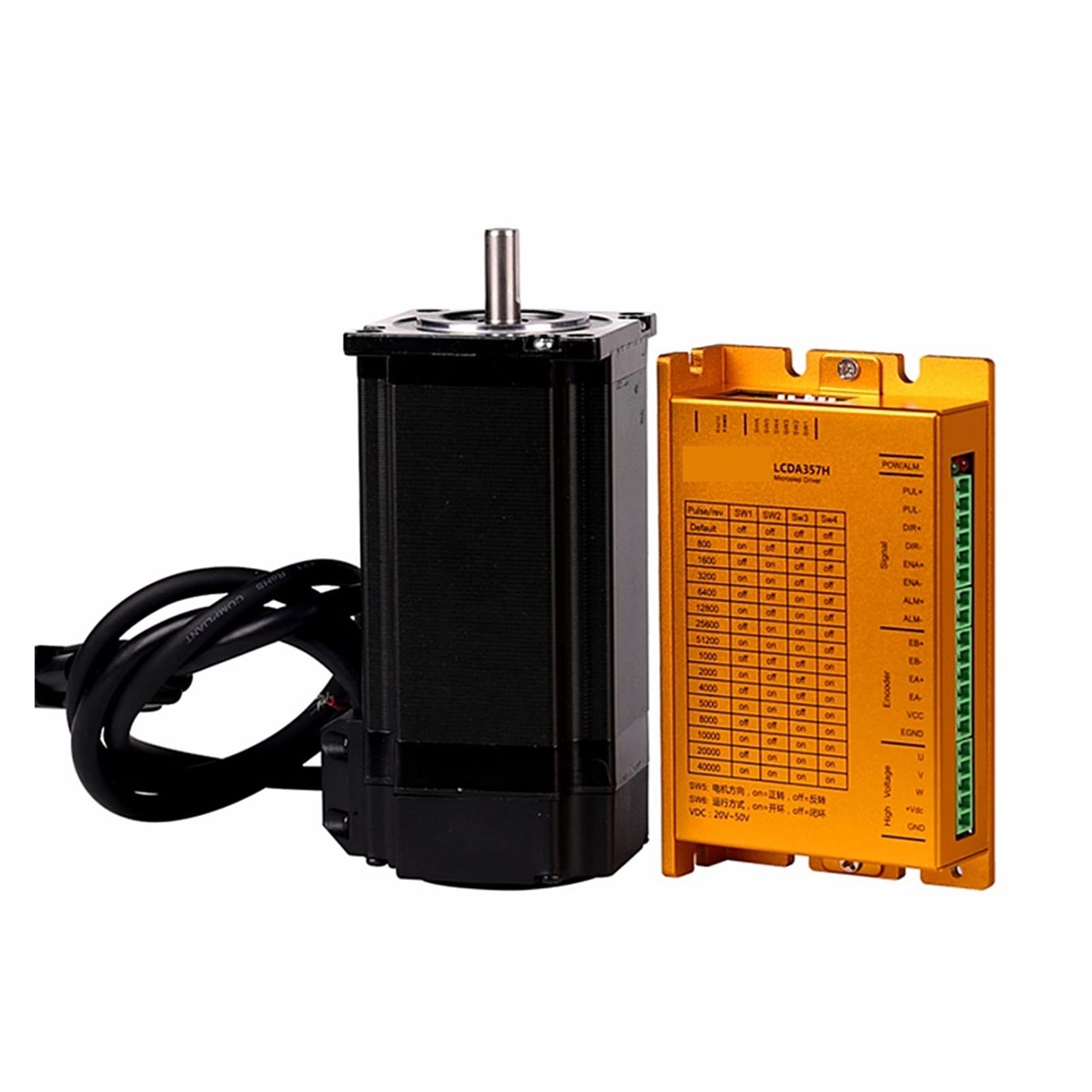 Stepper motor driver 3phase Stepper Motor Driver Kit 3NM NEMA23 CNC Closed Loop Servo with Encoder LCDA357H+LC57H3100 with 3m Cable Zeenyi