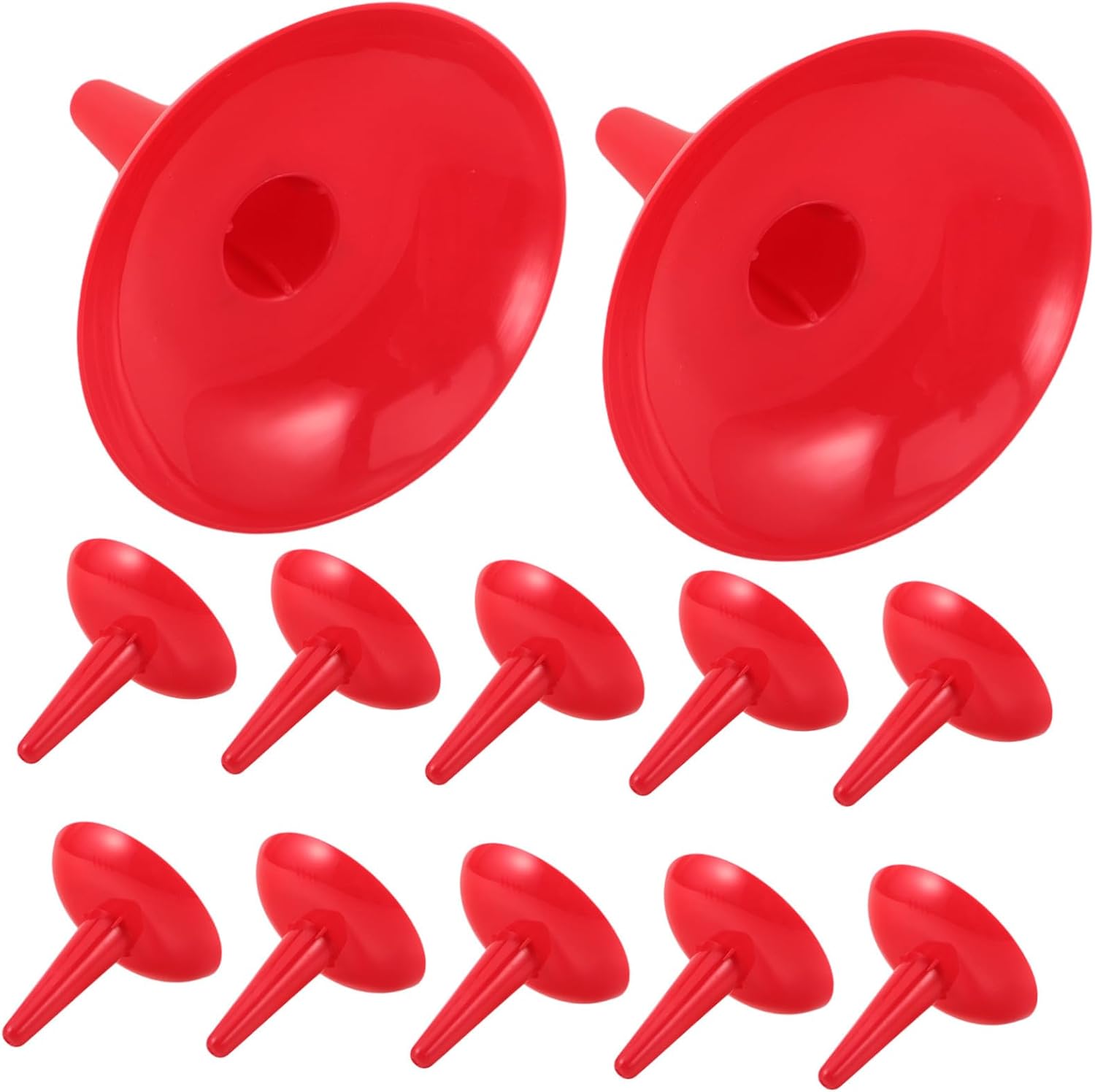 50pcs Red Plastic Taper Candle Holders with Hand Held Wax Catchers Church Candle Drip Protectors for Christmas Eve Wedding Memorial Holiday Use