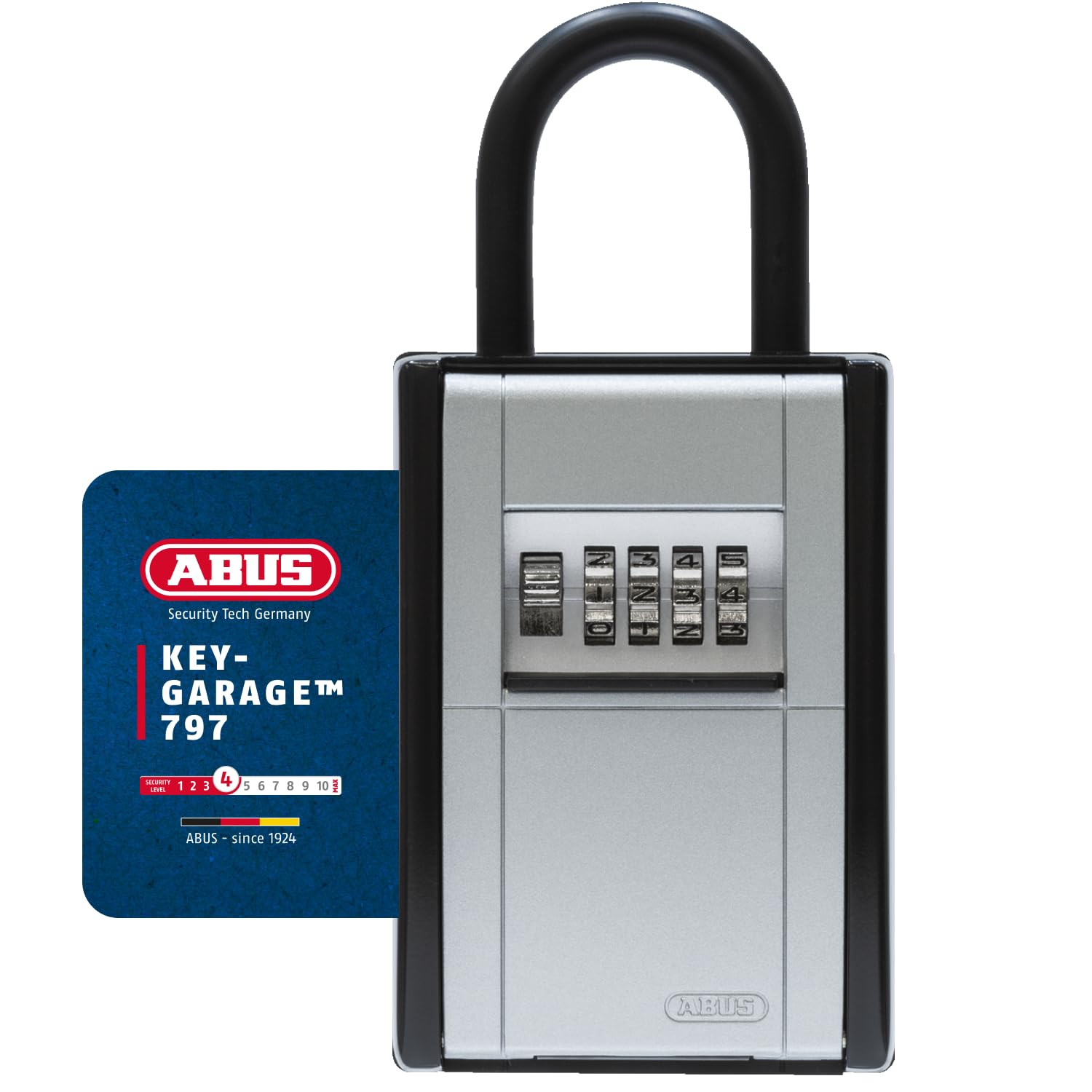 ABUS KeyGarage 797 - Boîte à clés avec étrier de fixation - pour clés ou petits objets de valeur - noir-argenté