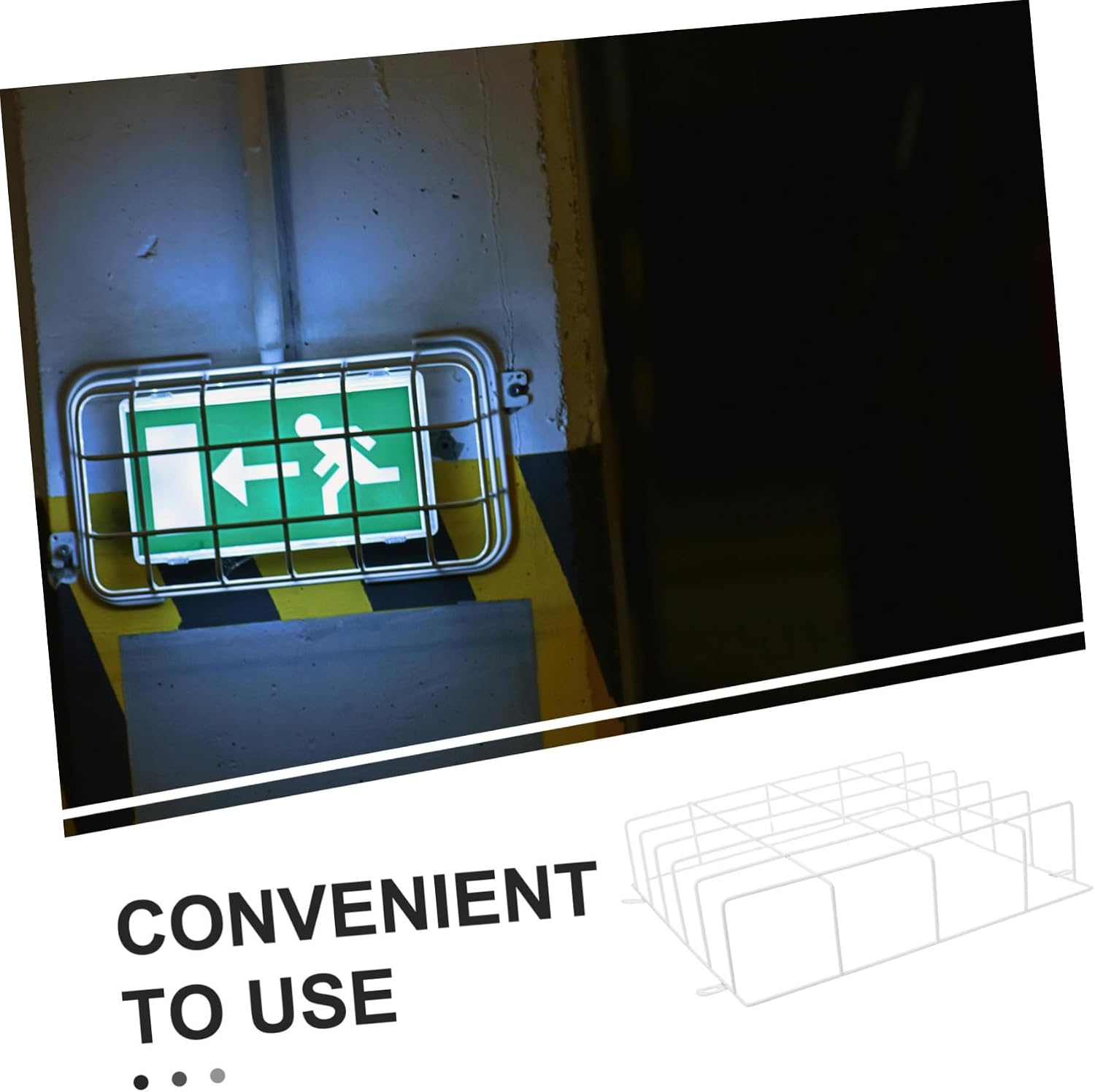 Durable Steel Wire Guard for Wall Mounted Exit Sign Emergency Light Protective Cage with Welded Mesh Edge Protection for Office Mall School Safety