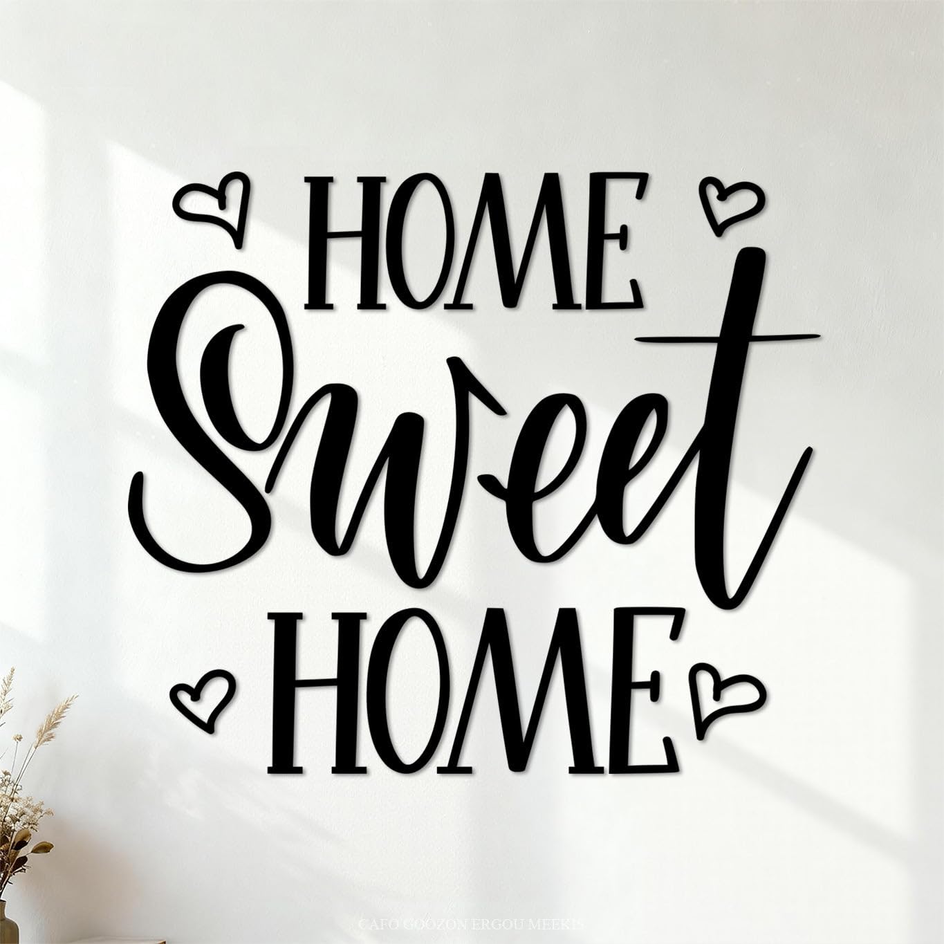 Sweet Home Calligraphy Wall Stickers Paster Paper 42x48.3cm Wall beautification Black