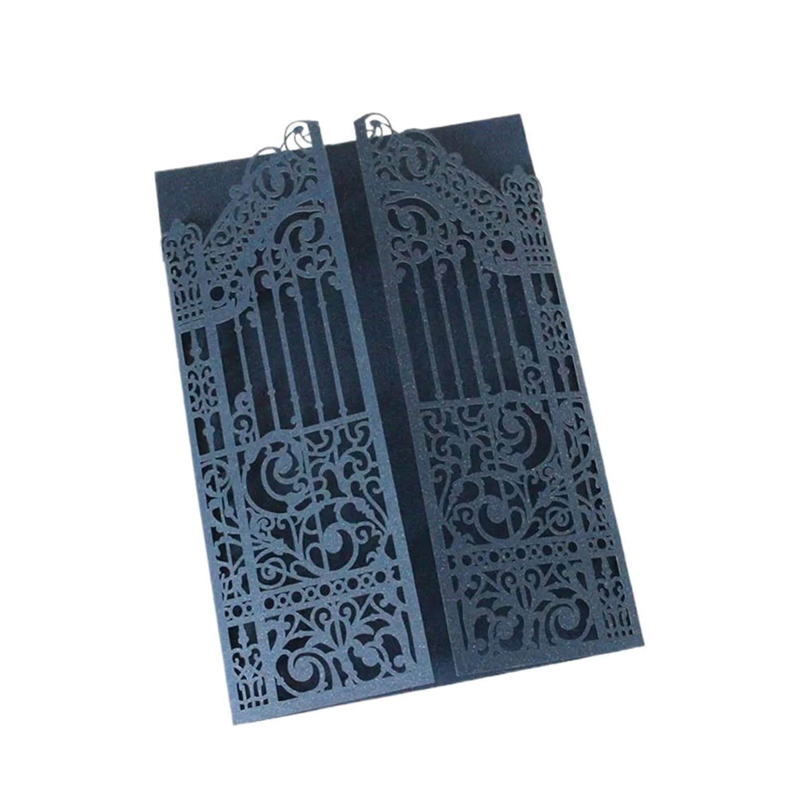 Hochzeitseinladung Metallic Gold Gate Laset Cut Hochzeitseinladungskarten, 50 Sets, personalisierter Druck, Hochzeits-Promi-Partyeinladungen für Parteien(Deep blue,Custom printing set)