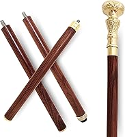 Vista 8 de Vintage Brass Handle Victorian Telescope Fold able Wooden Walking Stick, Walking Cane with for Men & Women, Fancy Canes, Ideal Gift