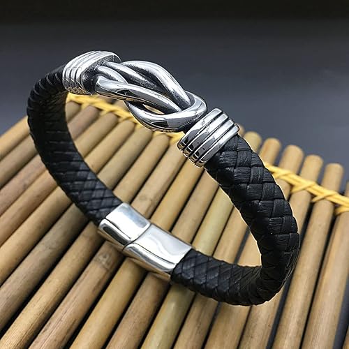 Miniatura 7 de Pulsera de cuero trenzado con texto en inglés To My SonTo My Grandson, pulsera inspiradora de acero inoxidable para hombre, regalos para hijo de