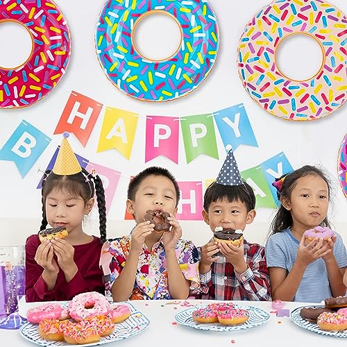 Artcreativity AC-1037 Inflatable Donut Pool Float For Kids, (Pack Of 4) Colorful Sprinkle Donut Inflatables Tube In Assorted Designs, For Summer & Beach, Donut Birthday Party Decorations, Durable Water Pool Toys thumb #5