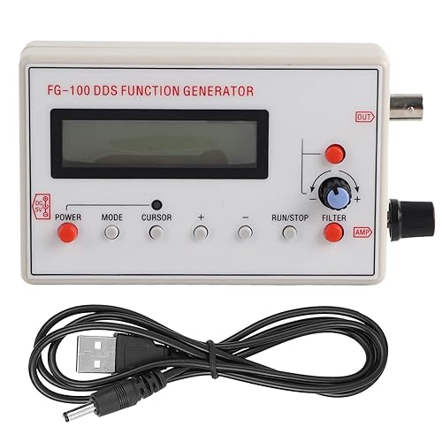 Yctze FG-100 DDS Generador de funciones Seno Freq 1HZ-500KHz Contador Fuente Medidor con Triangular para Calibración Osciloscopio