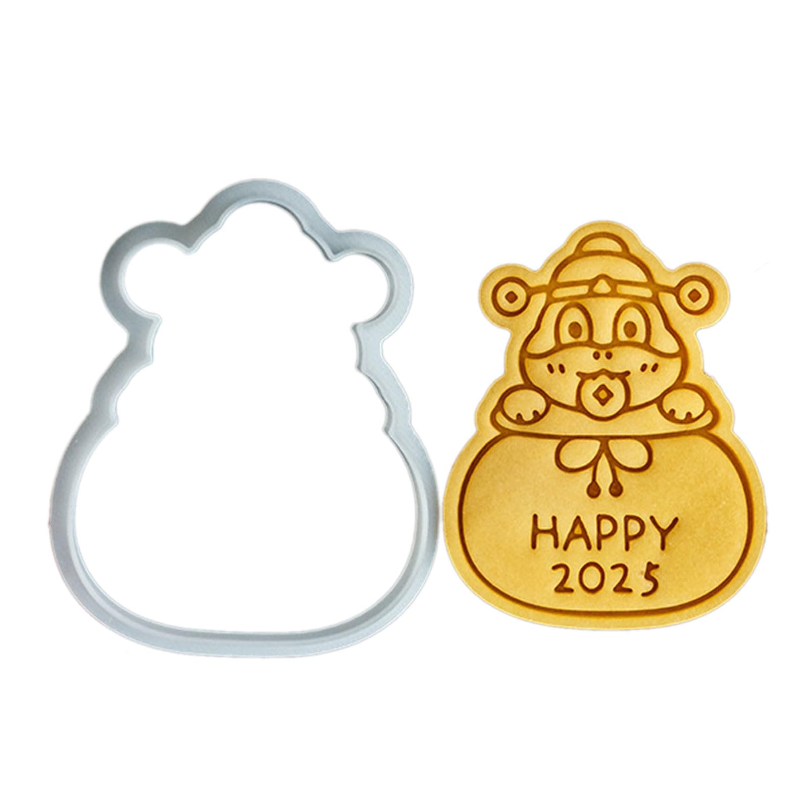 Tsophreniq Unique 2025 Snake Year Cookie Make Unique 2025 Snake Year Cookie Embosser with Detailed Fortunes Bag Molds Family Gathering Bakewares