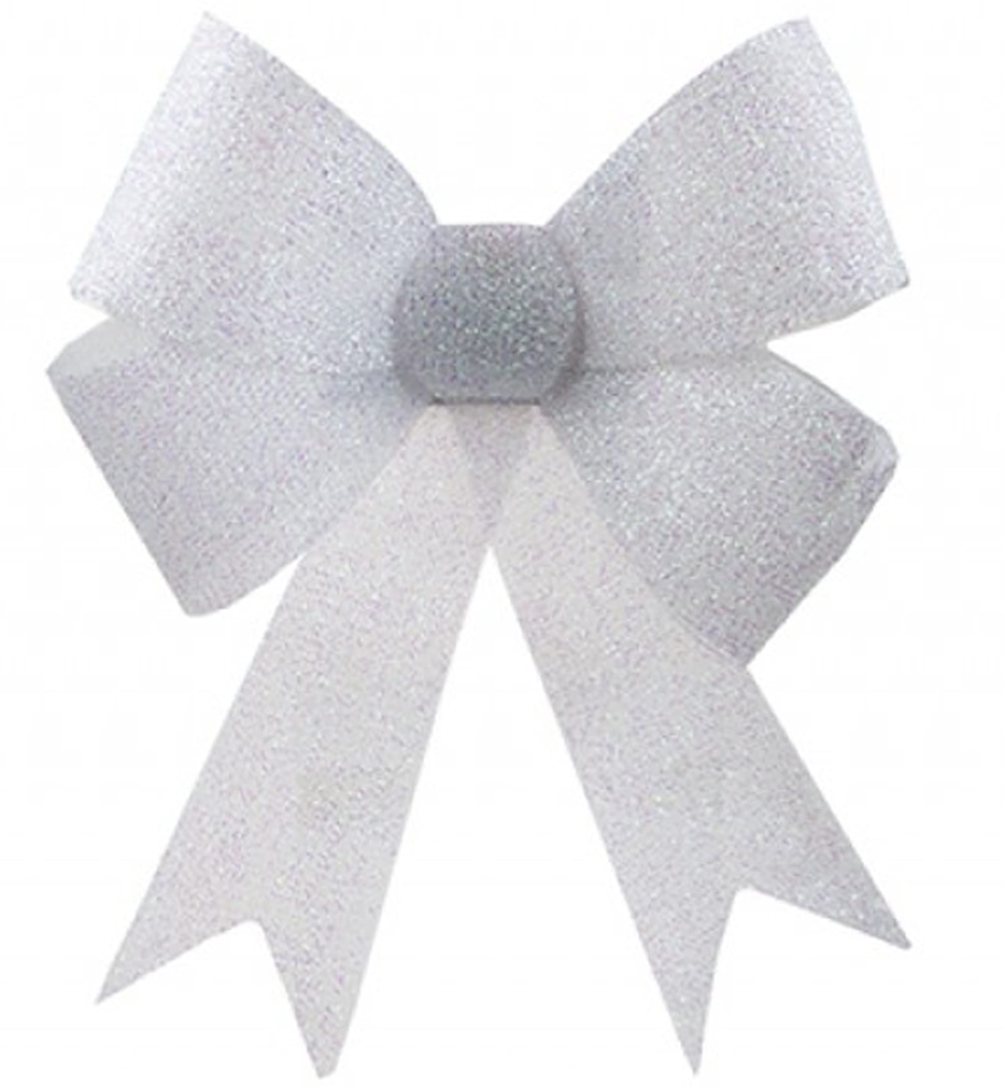 Extra Large Tinsel Bow Giant Sparkly Decoration for your Christmas Tree, Presents or to Hang anywhere in Gold, Silver, Rose Gold or Red (White)