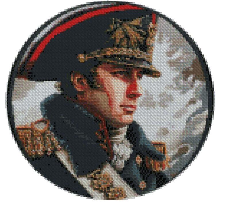 Kit broderie point de croix Napoléon toile Aïda 14 CT sans fils emmêlés