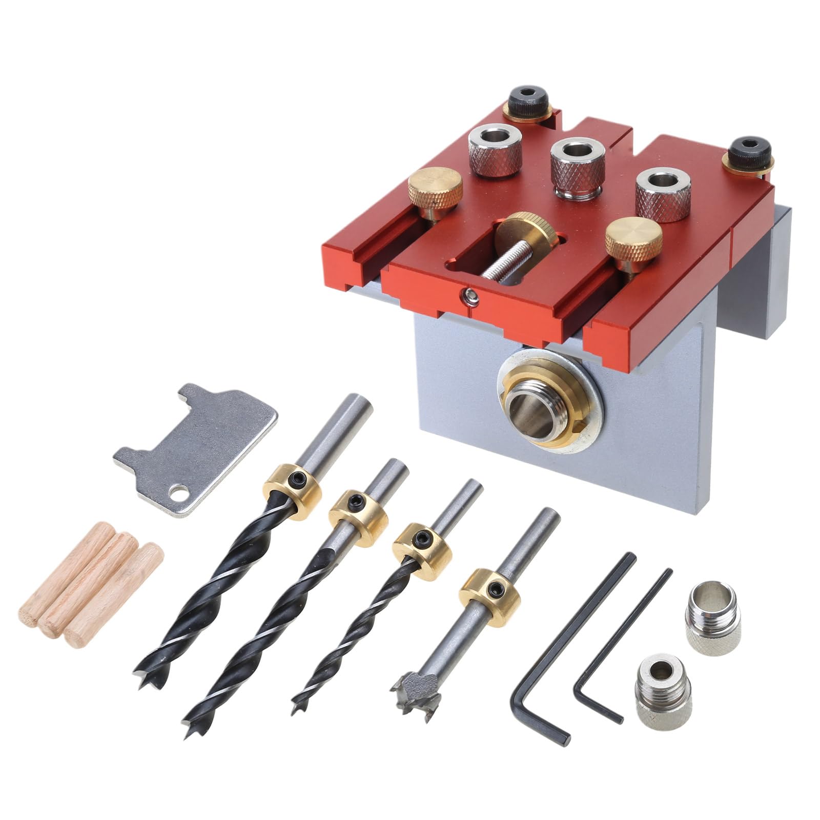 Guide de perçage 3 en 1 en alliage d'aluminium pour trou de poche et tourillon de menuiserie