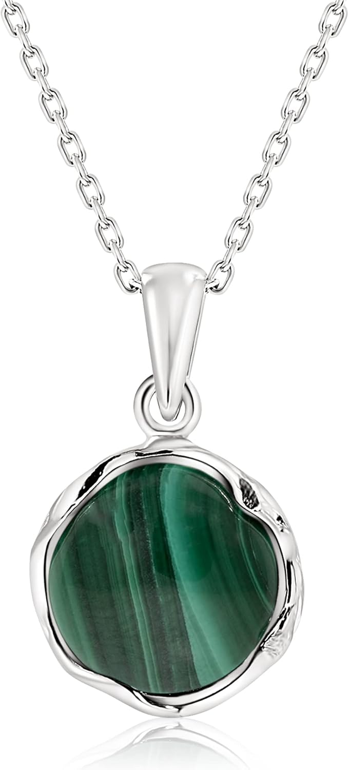 Gemstone Necklaces for Women Silver - Gemstone Pendant - 925 Sterling Silver Birthstone Necklace - Dainty Necklace for Women - Everyday Jewelry for Women - Image 5