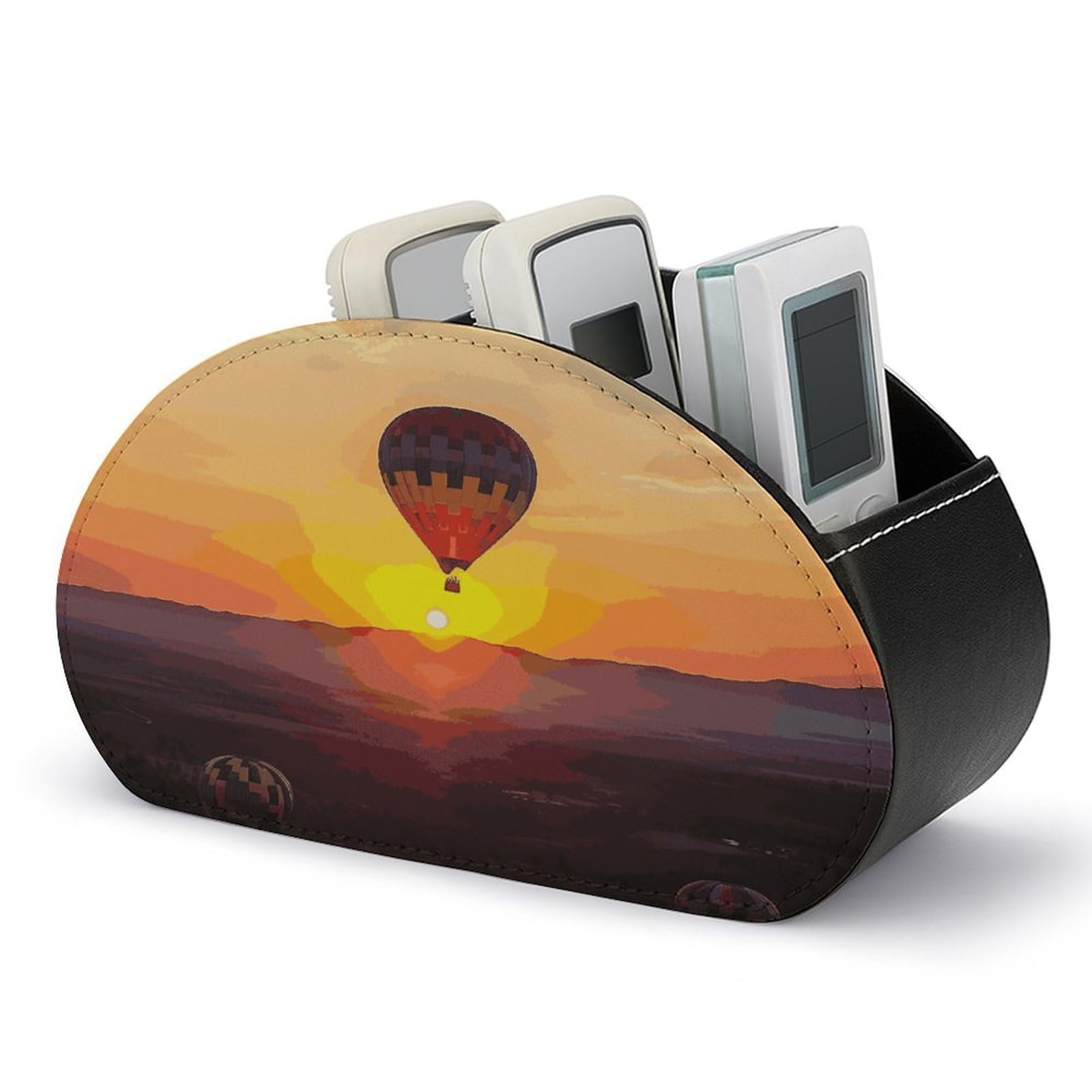 Btcowzrv Style Hot Air Balloon Sunset Remote Control Holder With 5 Compartments