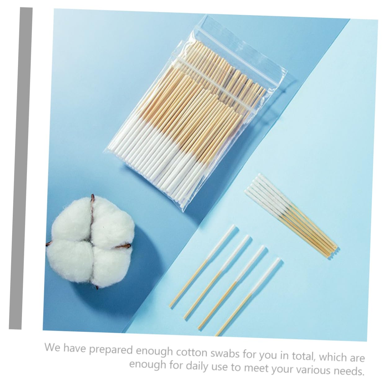 FOMIYES Makeup Cotton Swabs 60pcs Long Cotton Sticks for Facial Pads Ear Cleaning Disposable