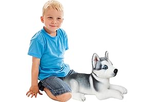 ELAINREN Cuddly Siberian Husky Stuffed Animal