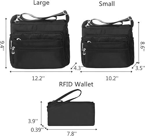 Vista 2 de Bolso bandolera impermeable para mujer, bolso bandolera de nailon, casual