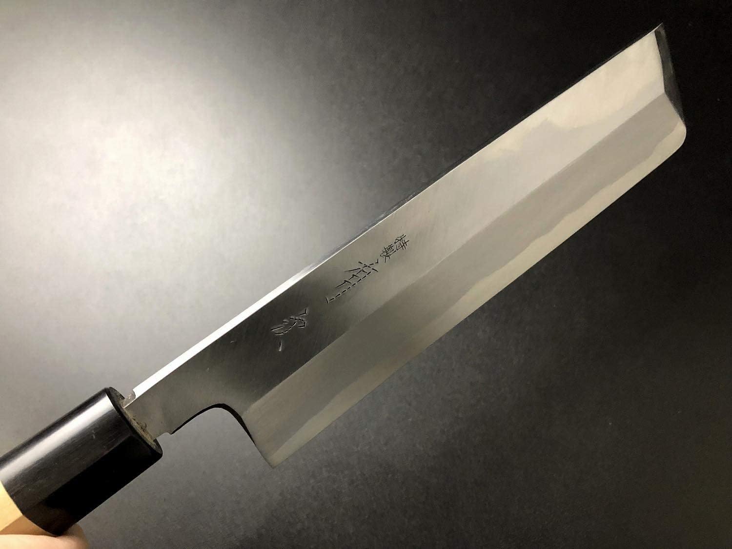 Japanese Chef's Knife ARITSUGU White Steel Forged Vegetable Usuba Kitchen 225 mm 8.85" Engraved Name Saya case Scabbard