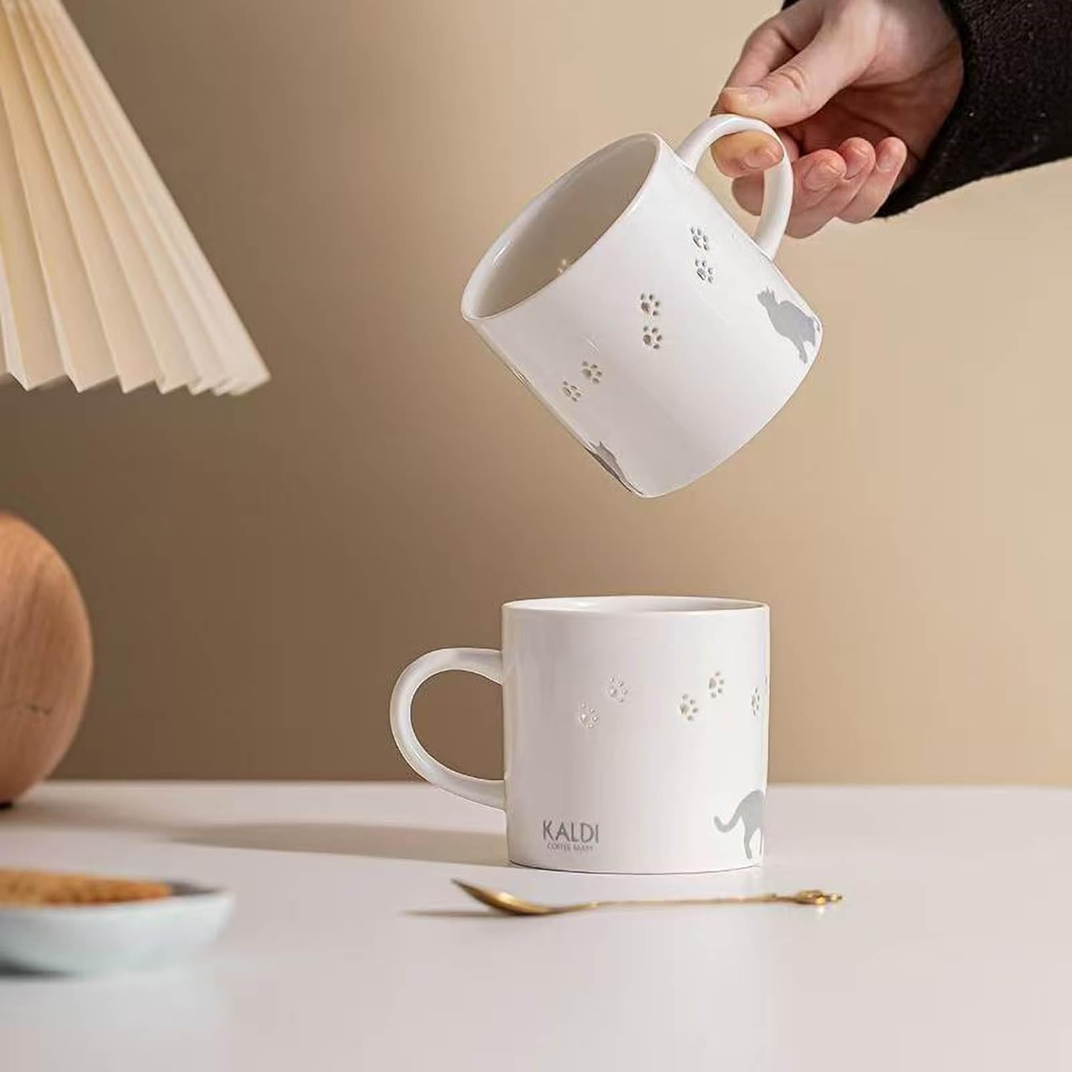 マグカップ、コーヒーマグ、猫柄マグカップ、猫の足マグカップ、透明な猫の足マグカップ、タピオカティー、コーヒーミルクマグは、親戚や友人