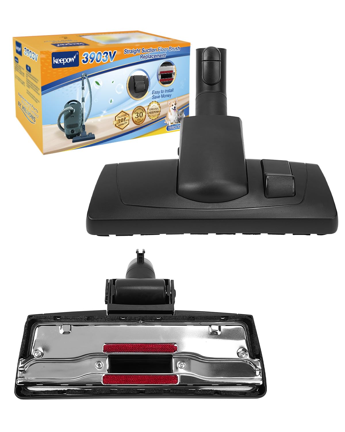KEEPOW Spazzola Aspirapolvere per Miele Swing H1, Universale 35mm Spazzola per Miele Aspirapolvere S1/S2/S4/S5/S6/S8, Bocchetta per Pavimenti in Metallo per Miele Swing H1, Aspirazione Potente