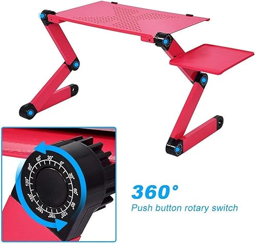 Miniatura 4 de Soporte portátil para laptop, soporte plegable ajustable de 360 grados para computadora, tableta, portátil, soporte de escritorio con bandeja para