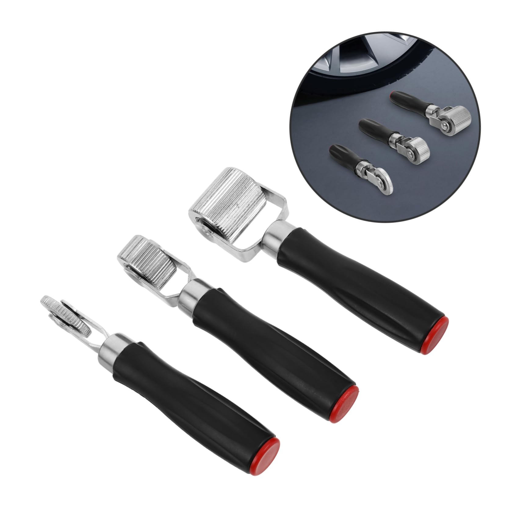 Cabilock Set 3 Pezzi Rulli per Riparazione Pneumatici con Manico in Plastica, Attrezzi Portatili in Plastica e Metallo per Manutenzione Gomme Auto e Camion