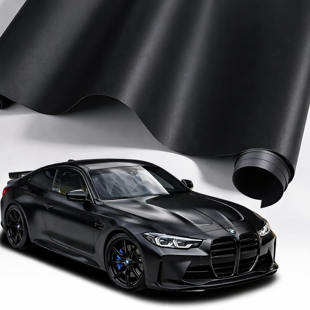 Matte Black Car Vinyl Wrap Film with Bubble Free Air Release Technology, Self Adhesive Automotive Decal Sheet for Cars Moto DIY Interior Exterior (1 Ft X 2 Ft)-image-22