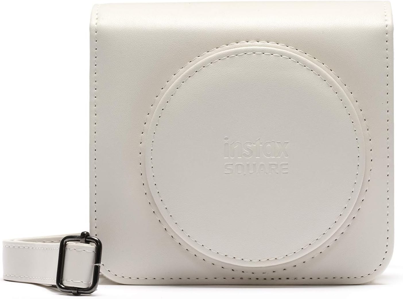 Fujifilm instax SQUARE SQ 1 Chalk White, Fotocamera a sviluppo istantaneo, Modalita One-Touch Selfie, Esposizione Automatica, Foto Formato 62x62mm & Camera Case, Chalk White