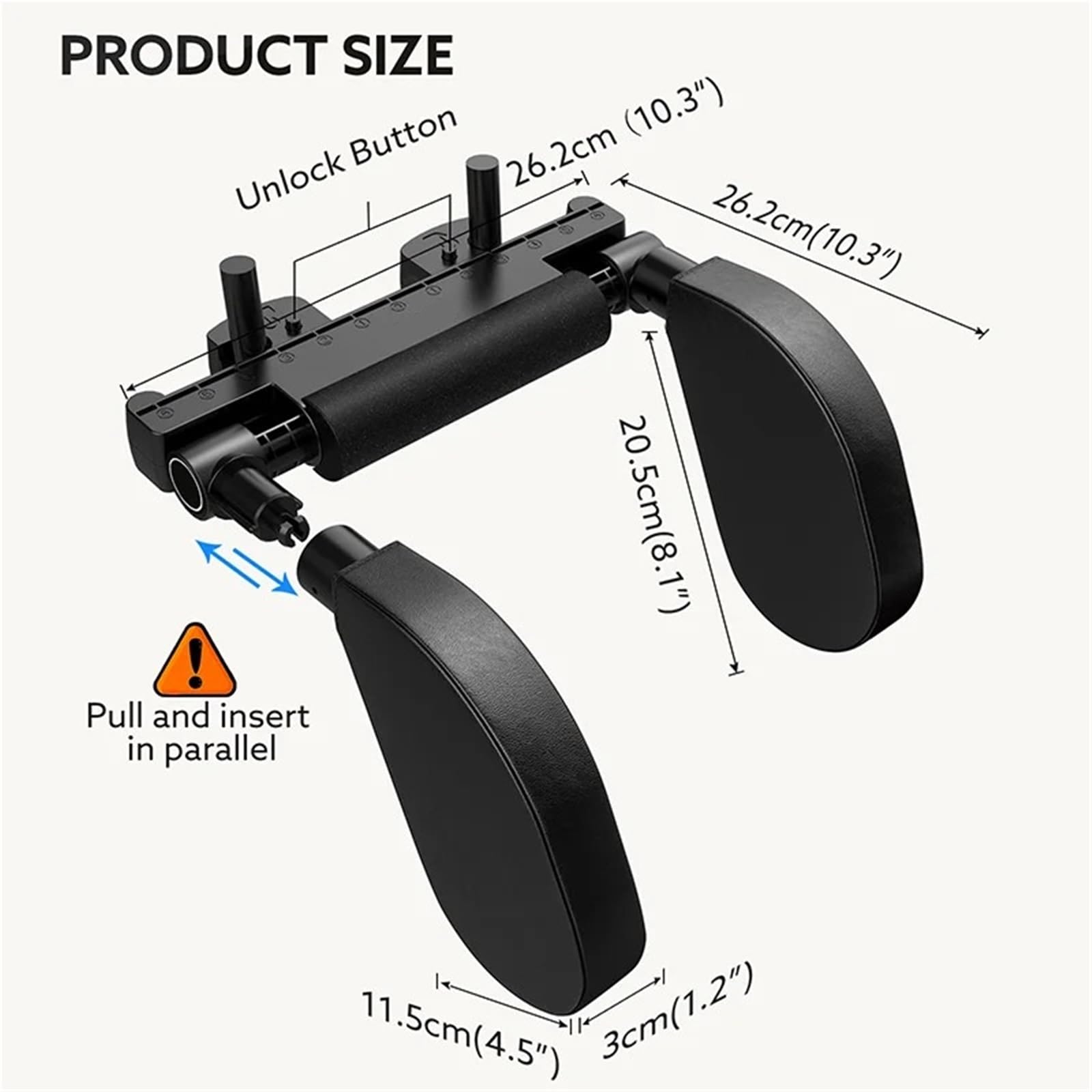 Auto Headrest Appuie-tête siège Auto réglable, Support latéral télescopique pour la Colonne cervicale Voiture Appuie-tête(Black)