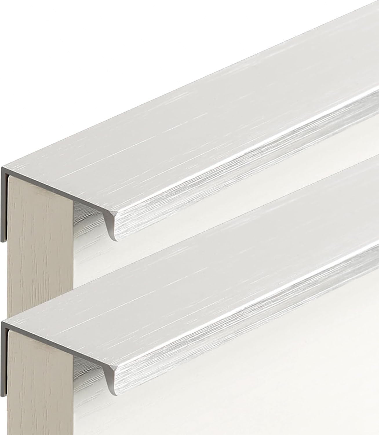 Ukryte uchwyty do szafy otwieranej dociskowo, szczotkowane srebro, aluminium, 2 sztuki, do szafek kuchennych i mebli, Length 1200mm, Length 1200mm