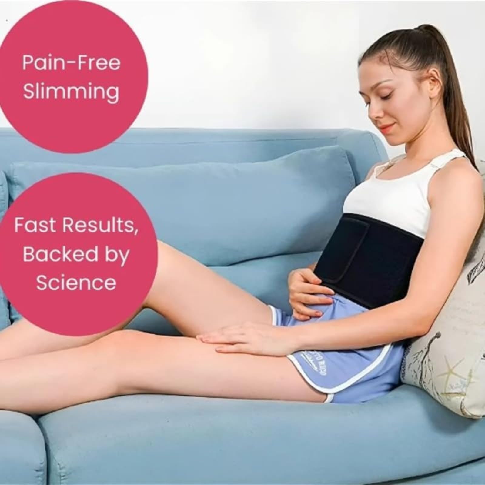 Cintura per terapia a luce rossa e infrarossi, per bruciare i grassi, con design regolabile per il contorno della vita e il corpo, per aumentare il collagene e il recupero muscolare