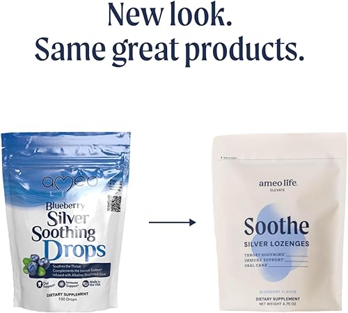 Miniatura 2 de Ameo Life Gotas líquidas de plata coloidal de 150 mcg con sabor a arándano, suplemento de apoyo inmunológico de 100 unidades, alternativa natural
