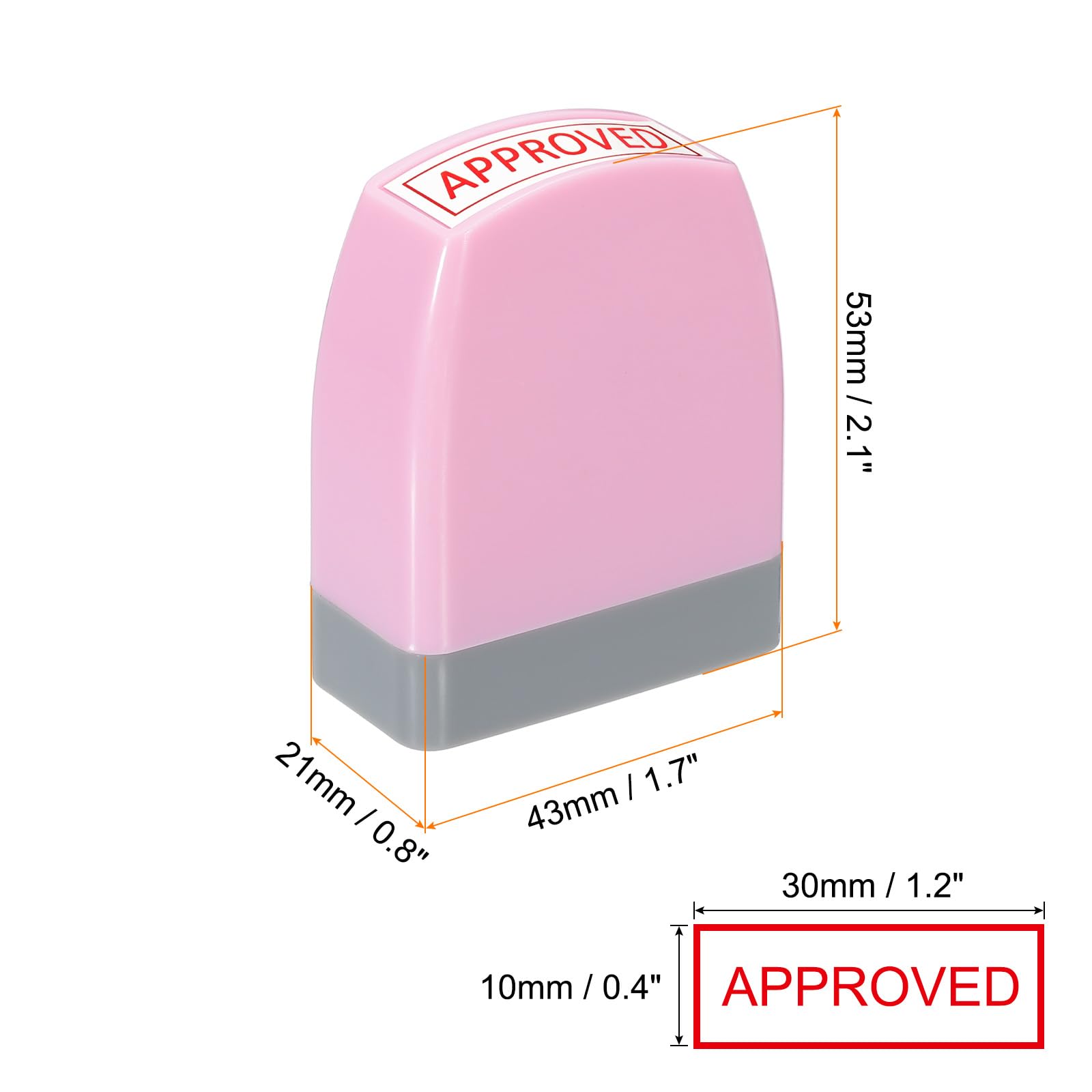 PATIKIL Timbro Approvato Autoinchiostrante, Inchiostro Rosso Timbri per Ufficio Timbro Personalizzato Messaggio Preinchiostrato Ricaricabile, Rosa