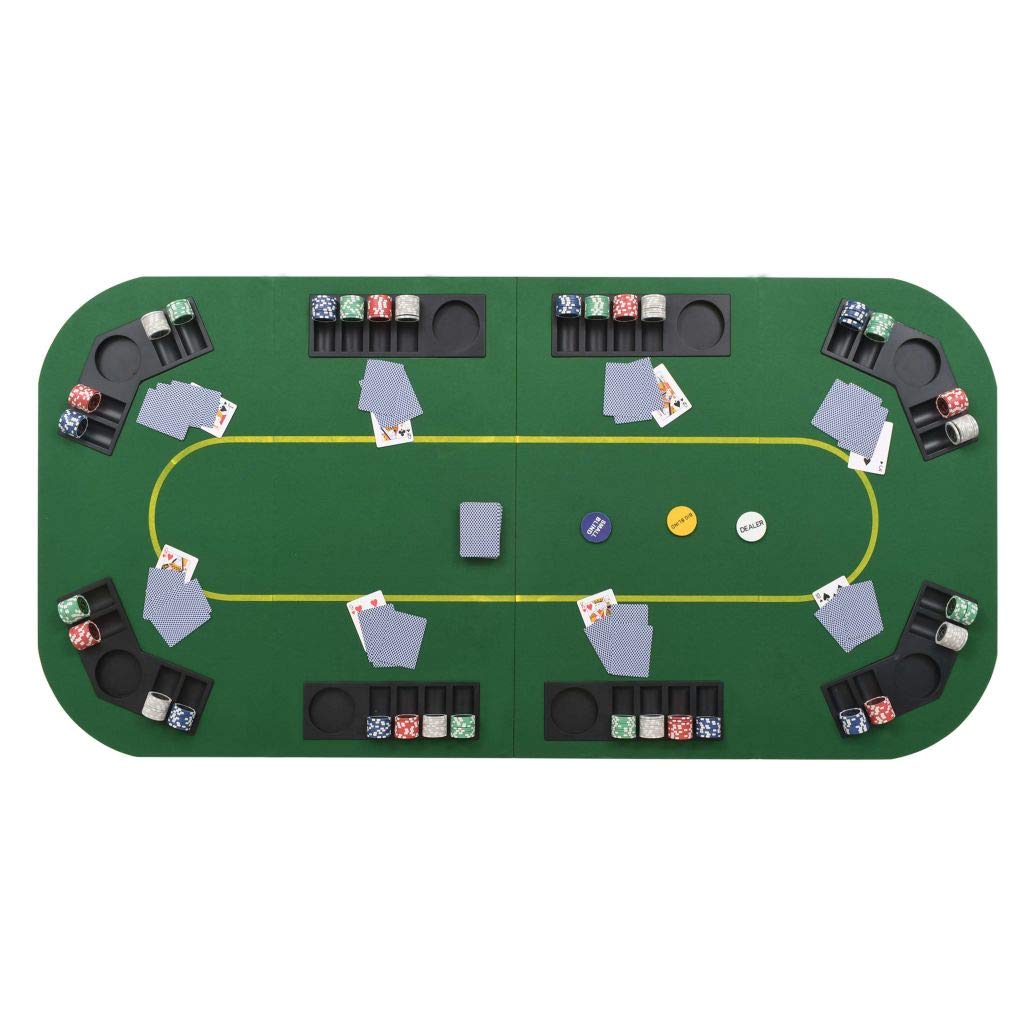 Dessus de table de poker 8 joueurs 4 plis rectangulaire Vert Dessus de table de poker 8 joueurs 4 plis rectangulaire Vert