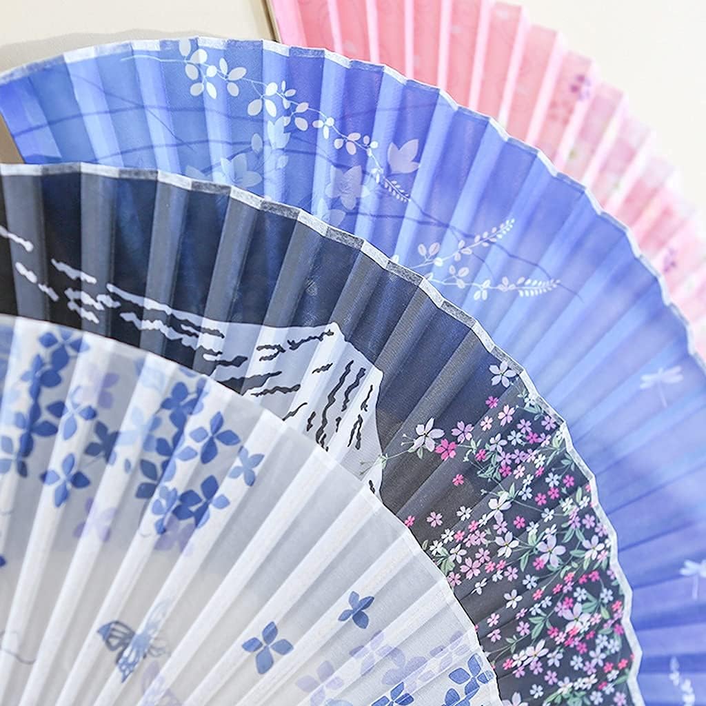 Folding Fan Antique Folding Fan, Women's Antique Folding Fan, Chinese Style Portable Classic Folding Fan with Tassels Home Ceremonial Decorative Folding Fan (Color: C)
