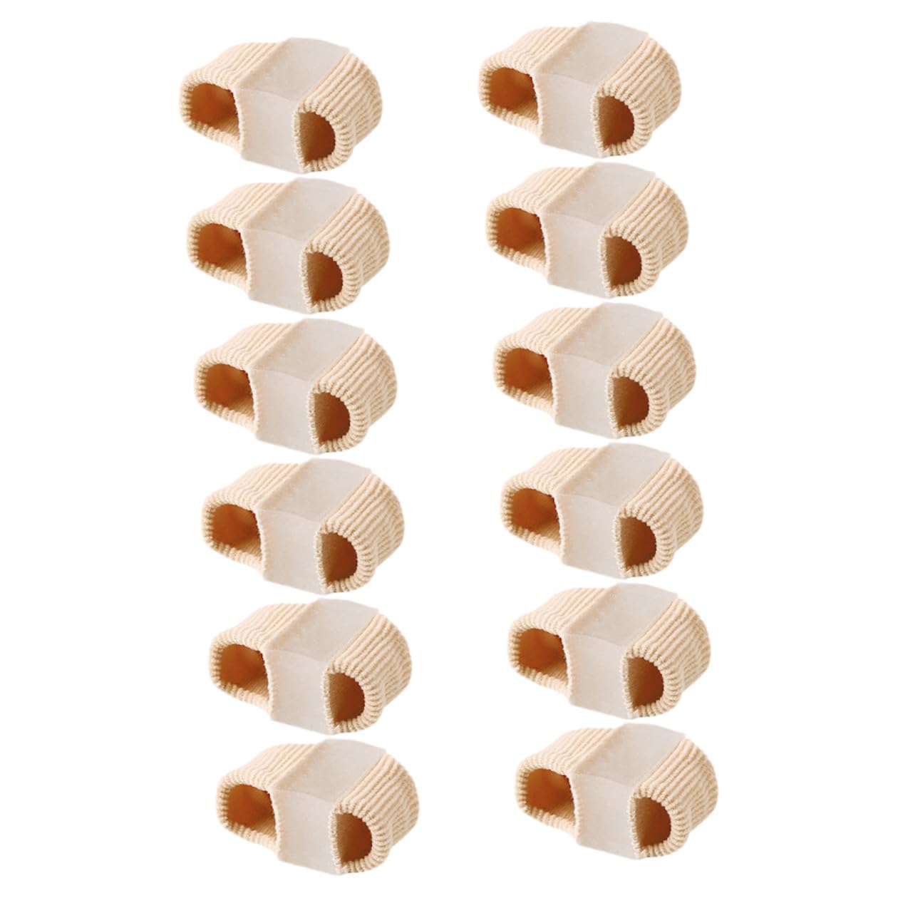 CALLARON 12pcs Skin Color Large Toe Separators and Bunion Relief Devices for Women Reusable Washable Toe Dividers and Hallux Valgus Relief Practical Nail Art and Foot Care Tool