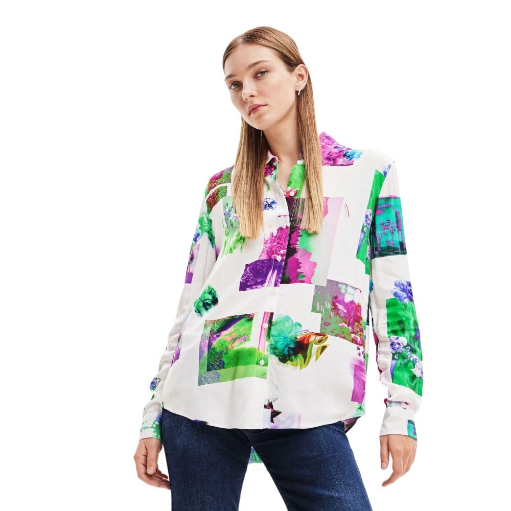Desigual Cam_Trieste Blouse, Blanc, XL Femme