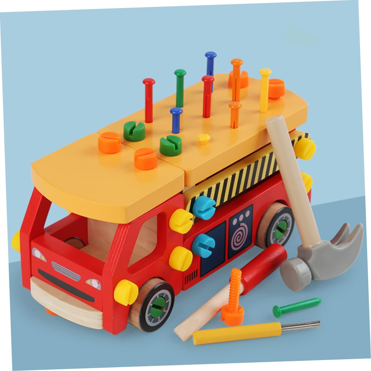 Attrezzi per Ragazzo Ragazza Piccoli in Legno Gioco di Finzione per Costruzione Divertente per Sviluppare Creatività e Coordinazione Oculomotoria per Regali di Compleanno