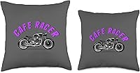 Vista 3 de American Cafe Racer Motorcycle Apparel and Merch Cafe Racer Biker Men Women Adult Teens Boys Girls Kids Youth Throw Pillow, 16x16, Multicolor