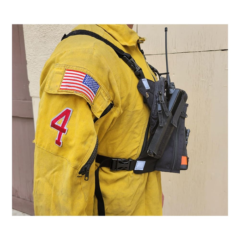 COAXSHER RCH-1 Chief Radio Chest Harness for 2 Way Radio & Electronics | Search and Rescue, Ski Patrol, Emergency Response - Black