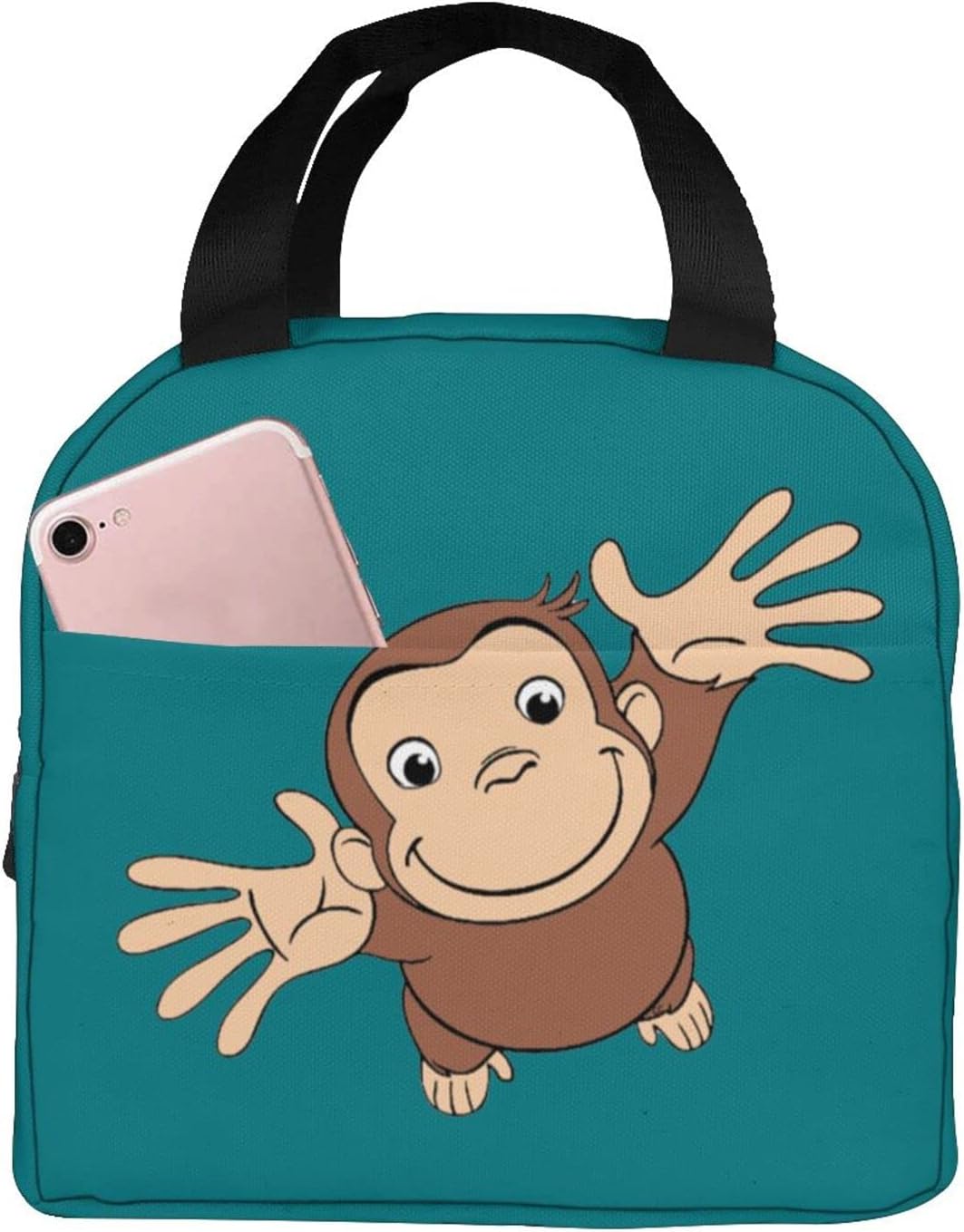 おさるのジョージ ランチバッグ 保温 保冷 大容量 弁当袋 食品収納 通勤 通学 アウトドア 旅行 耐衝撃 収納便利 ポータブル絶縁ランチバッグ 65 Off