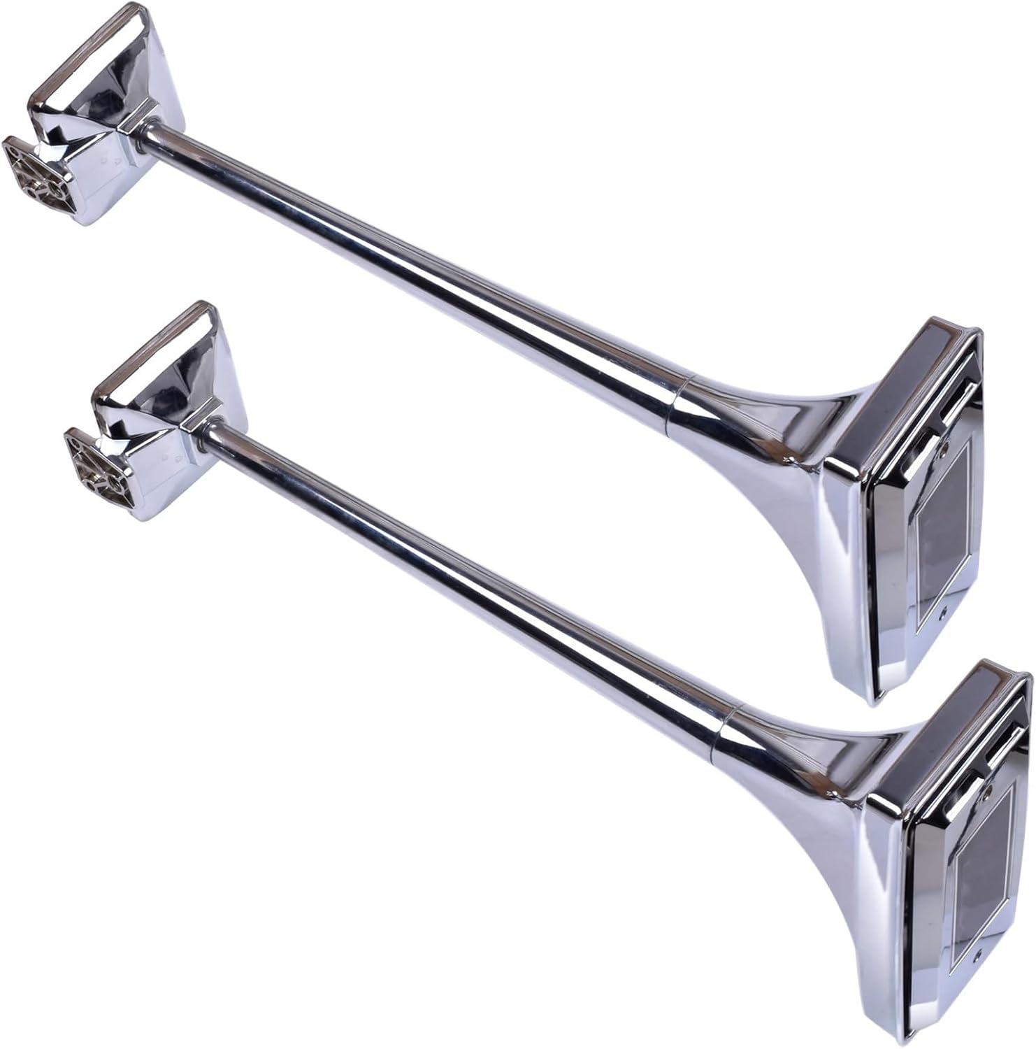 Pair Roof Mount High Tone Air Horn & Base Mount Compatible For Peterbilt Kenworth Mack Ford