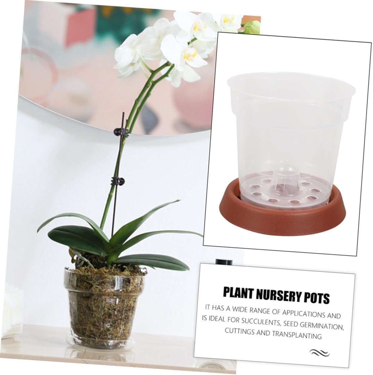 POPETPOP 10pcs Planting Nursery Pots Unique Design for Succulents Plastic and Peat Seedling Pots